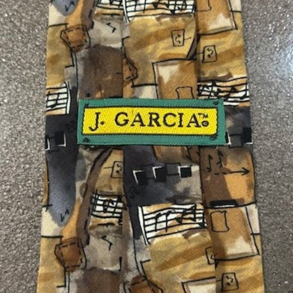 J GARCIA 100% Silk Tie Musical Notes Made in Mexico - Picture 2 of 5